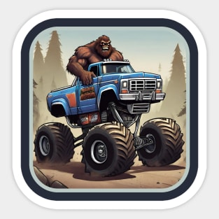 Bigfoot Driving a Monster Truck. Sticker